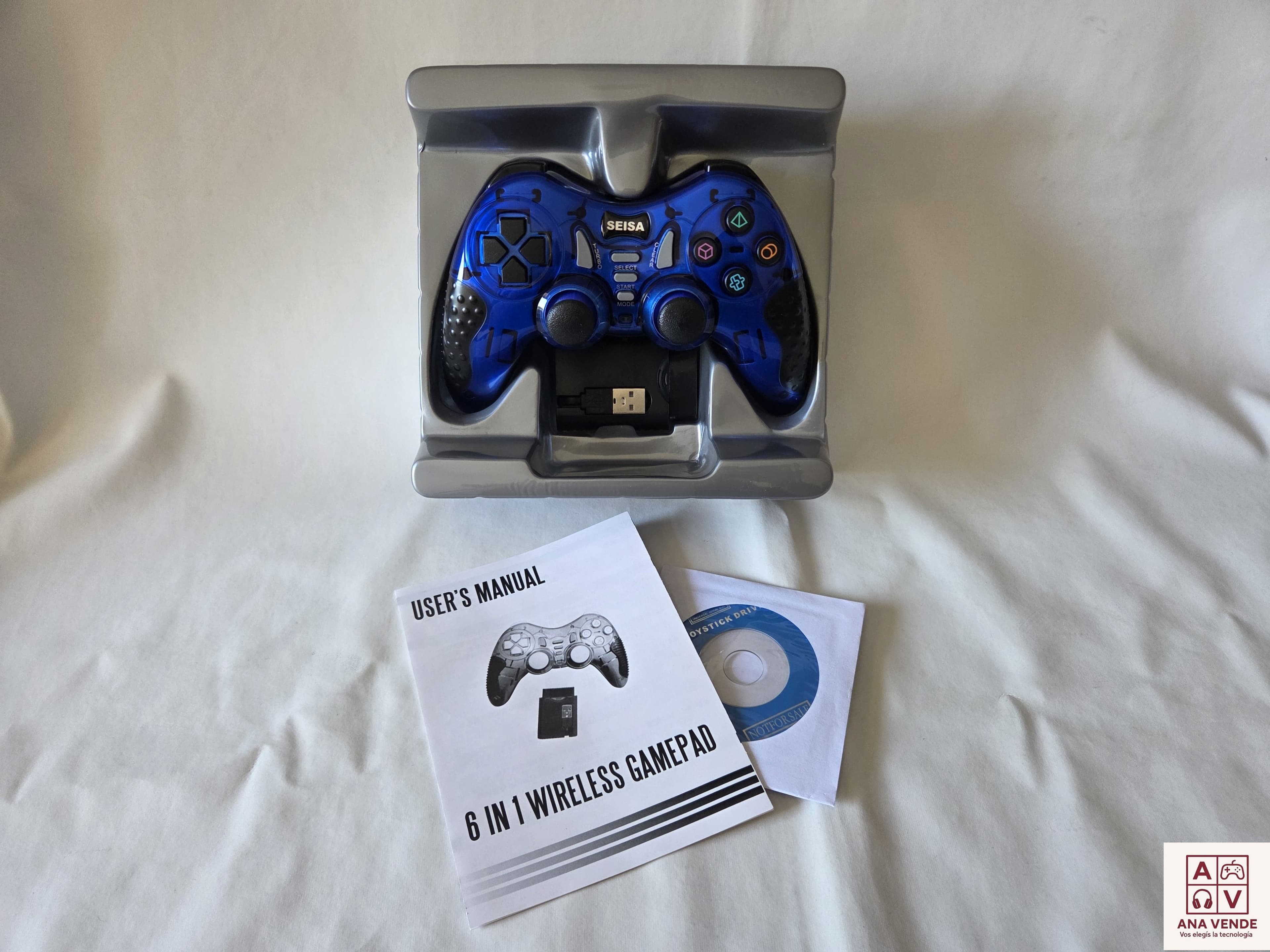 Joystick Inalambrico Seisa 6 en 1 a Pilas para PC/PSII/PSIII/TV Box Smart TV 2
